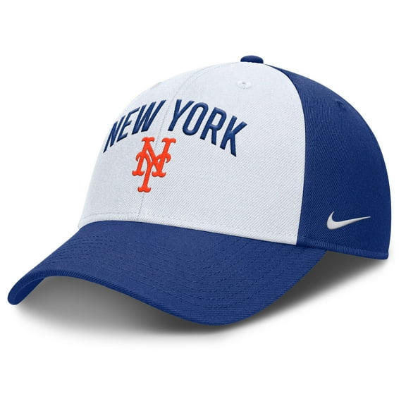 Men's Nike White/Royal New York Mets Club Performance Adjustable Hat