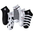 thumbnail image 1 of AWZXDE Women's Summer Cow Pattern Cartoon Cute Comfortable Breathable Short Socks Slippers Style Short Socks For Women, 1 of 3