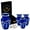 BLUE, variant on Nova Niche Urns Small Size Cremation Urn for Human Ashes, Mini Keepsake Set of 4 Black with Velvet Case