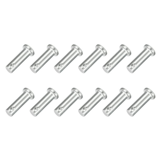 12Pcs 5/16" x 1" Pasadores de clevis de un solo agujero, Pasadores de cabeza plana de acero inoxidable 304