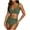 Army Green, variant on Women's High Waisted Swimsuit V-Neck Bandage Split Set Sexy Tight Fitting Push Up Bikini for Beach Pool Summer Vacation