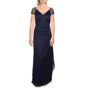 X by Xscape Womens Plus Ruched Full Length Evening Dress