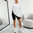 thumbnail image 5 of SUNBS 2 Piece Lounge Set for Women Oversized Long Sleeve T Shirt Matching Cotton Biker Shorts Fall Winter Clothing, Sizes S-3XL, 5 of 8