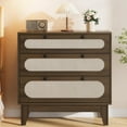thumbnail image 4 of Rattan Drawer Dresser, 3 Wood Drawers Storage Cabinet Dresser for Bedroom, Living Room, Hallway, Bedside, Dining Room, Corridor, Bathroom, 4 of 7