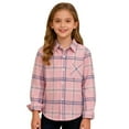 thumbnail image 2 of UACY Girls Long Sleeve Flannel Shirt Kids Buffalo Plaid Button Down Shirt Casual Cute Flannel Blouse Tops (Pink, 3-4 Years), 2 of 9