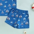 thumbnail image 4 of Little Boy Clothes Set Toddler Baby Sailboat Print Sleeveless Tank Top and Shorts 2-Piece Nautical Summer Outfit Toddler Boy Summer Clothes, 4 of 5