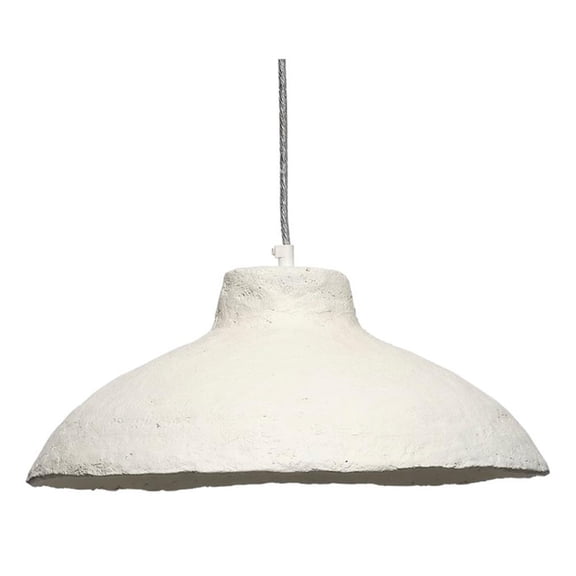 Maklaine Coastal Paper 36"-96" Adjustable Parchment Pendant in Off-White