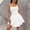(Fashion 126)White, variant on Women's Corset Mini Dress Summer Spaghetti Strap Ruched Front Solid Mini Skater Dress A-Line Flowy Short Dress