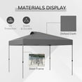 thumbnail image 4 of Outsunny 10' x 10' Pop Up Canopy Tent with Airy Top Vent and Bag, Grey, 4 of 10