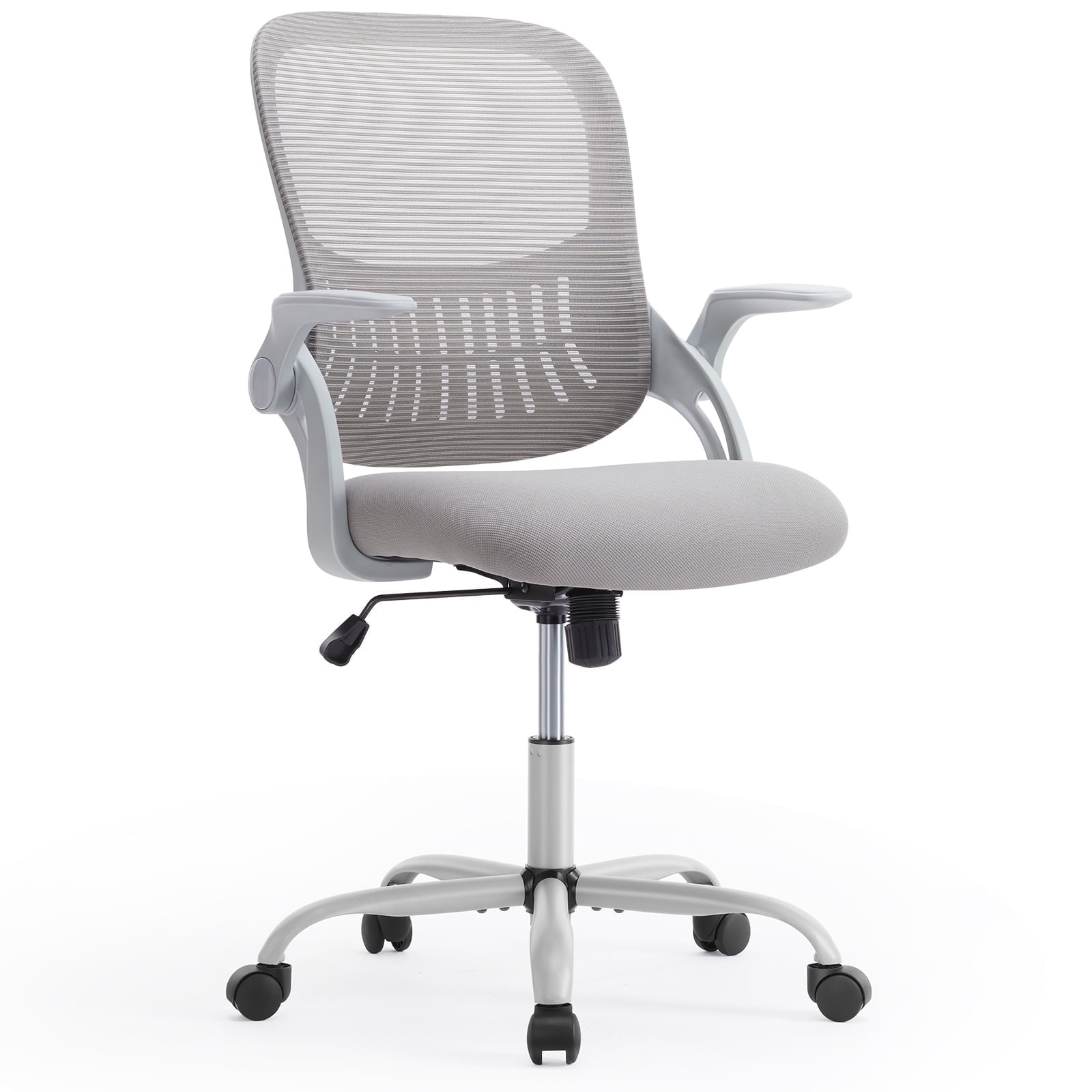 MCQ Home Ergonomic Office Chair with Adjustable and Flip-up Armrest,Heavy Duty Desk Chair with Lumbar Support, Grey