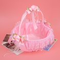 thumbnail image 4 of Cesta portátil de flores de encaje para boda, contenedor de dulces, suministros para ceremonia de fiesta, decoración, color rosa, 4 of 8