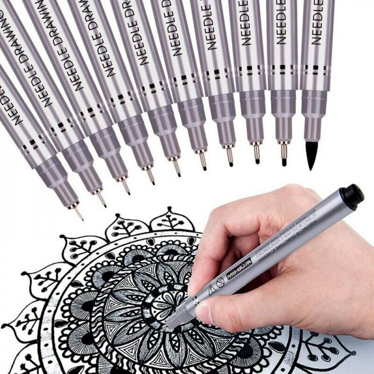 Black Pigment Ink Micro Pens Waterproof Drawing Pen for Artist Sketching  Illustration Comic Manga Writing Assorted Tips New 