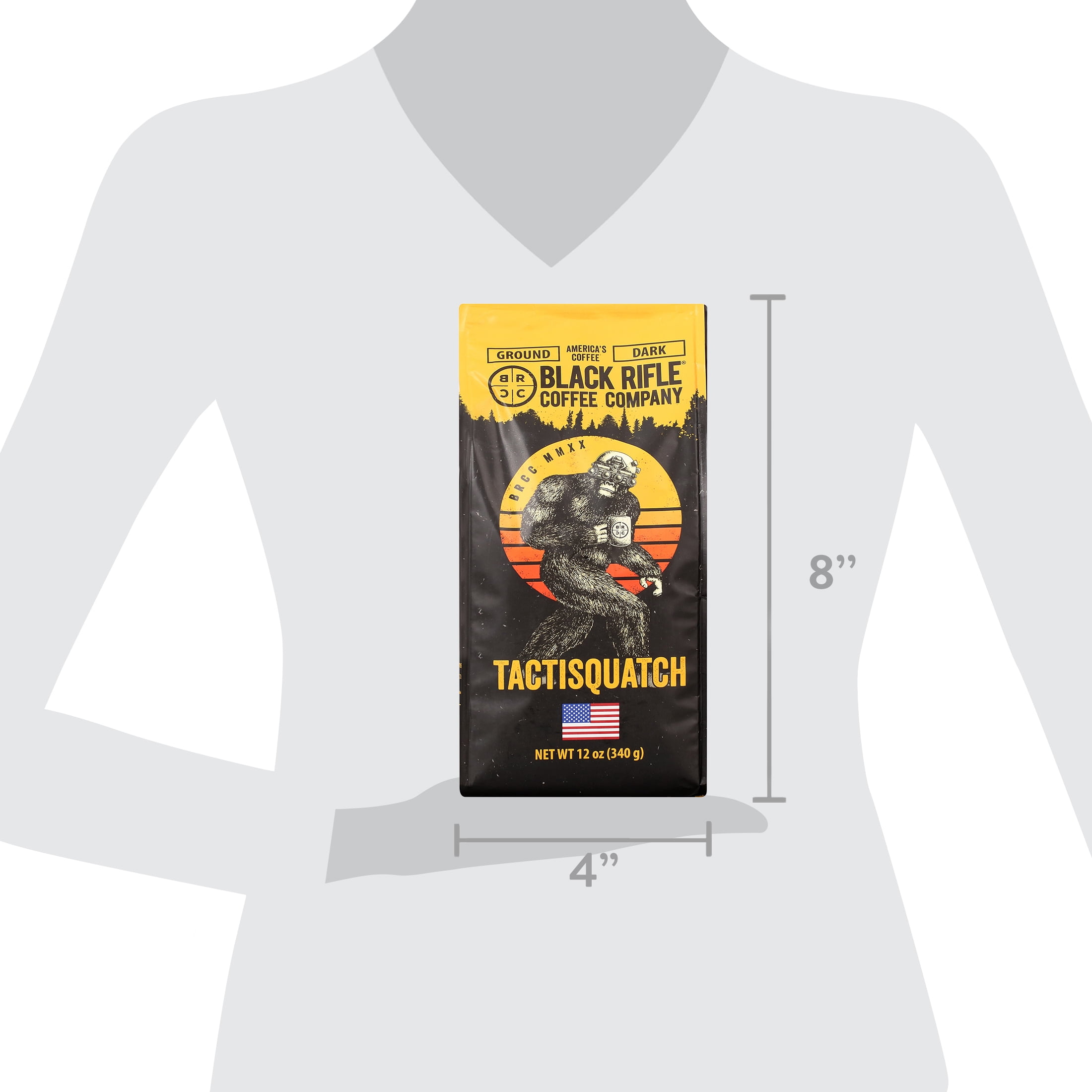 (6 pack) Black Rifle Coffee Tactisquatch, Dark Roast, Ground Coffee,12 oz