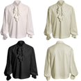 thumbnail image 2 of Camisa con volantes estilo pirata, estilo renacentista, victoriano, steampunk, colonial, disfraz de Halloween medieval para adultos y niños, 2 of 4