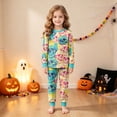 thumbnail image 2 of NIEWTR Girls Boys Halloween Pajamas Boys Pjs Set Funny Graphic Print Long Sleeve and Pants Jammies 2 Piece Boys Sleepwear Lounge Clothe Kids Fall Outfits, 2 of 9