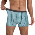 thumbnail image 2 of Salouo Turquoise Wooden1 Print Men's Boxer Briefs,Breathable Underwear Elastic Waistband Briefs for Men -Large, 2 of 8