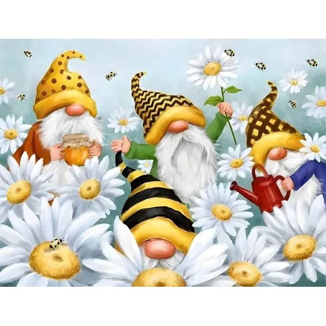 Pintura de diamantes 5D, imagen de gnomos, mosaico de diamantes DIY, bordado de arte, Kit de punto de cruz, decoración del hogar, nueva colección 2023, navidad