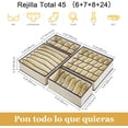 thumbnail image 2 of Organizador De Cajones, 4 Pack Organizadores De Ropa Interior, Caja De Almacenamiento Plegable Multifuncional, Tela No Tejida, Para Clasificar Ropa Interior, Bragas, Calcetines, Beige, 2 of 4