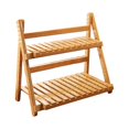 thumbnail image 2 of Estante de bambú para plantas, organizador de escritorio, estante de almacenamiento, escalera, estable, 2 niveles Marrón claro 40cm, 2 of 9