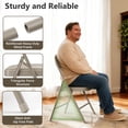 thumbnail image 3 of 4 Pack Folding Chairs with PU Leather Padded Cushion and Back, Stackable Commercial Grade Metal Folding Chairs for Home and Office Indoor and Outdoor Events (Khaki), 3 of 8