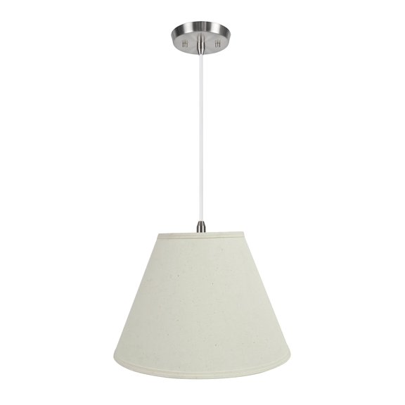 Aspen Creative 72153-11 Two-Light Hanging Pendant Ceiling Light with Transitional Hardback Empire Fabric Lamp Shade, Off White, 15" width