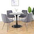 thumbnail image 2 of Set of 4 Velvet Dining Chairs, 21.06 Inch Width Modern Simple Upholstered Dressing Chair with Chrome Metal Legs and Backrest for Living Room, Kitchen and Dinning room, Grey, 2 of 9