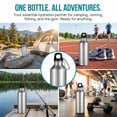 thumbnail image 3 of YEMNPIOS 17oz Reusable Aluminum Water Bottles Leakproof Twist Lids Metal Buckle Silver for Outdoor Sport Bike Camping Gym Hiking Fishing 2 Pcs, 3 of 7