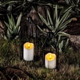 thumbnail image 3 of TGHTBA-Outdoor Waterproof Flameless Candles, LED Candle with Remote and Timer, Battery Operated Candles, Electric Fake Plastic Candles, Ivory White, Set of 3, 3 of 3