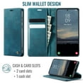 thumbnail image 3 of CaseMe Calf Leather Lining Microfibre Wallet Case for Samsung Galaxy S24 5G 6.2-inch with RFID Blocking,Magnetic Closure,Card Slots,Cash Slot,Kickstand,Shockproof Flip Folio Protective Phone Case, 3 of 10