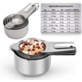 thumbnail image 3 of Juego de 7 tazas medidoras combinadas para medir ingredientes secos y líquidos, utensilios de cocina apilables de acero inoxidable con anillo. oso de fresa Electrónica, 3 of 5