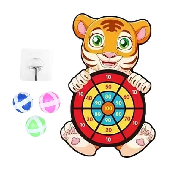Primegos Animal Dart Board for Kids Safe Sticky Ball Indoor Outdoor Fun Coordination Concentration Game Family Party Toy Gift