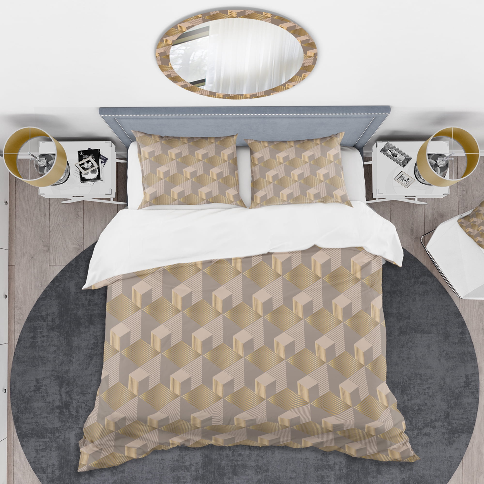 Designart 'Retro Square Design V' Mid-Century Modern Duvet Cover Set