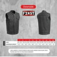 thumbnail image 3 of First Mfg Co - Downside - Men's Motorcycle Biker Riding Black White Leather Vest - 2X Large, 3 of 5