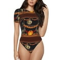 thumbnail image 2 of Picia Halloween Decoration Womens One Piece Swimsuits Modest Tummy Control Bathing Suits Lace Up Slimming Swim Suit-X-Large, 2 of 9