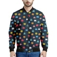 thumbnail image 4 of Chaqueta con cremallera y estampado de consola de juegos para hombre, sudadera informal de manga larga con estampado 3D de bloques, chaquetas de gran tamaño, 4 of 4
