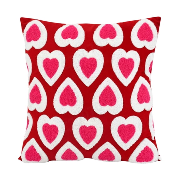 Checkered Heart Decorative Pillow, Multicolor, Valentine's Day Pillow