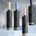 thumbnail image 3 of Parapluie de Pluie Automatique Résistant au Vent avec Colle Noire Réfléchissante Inversée 20 Os, 3 of 5
