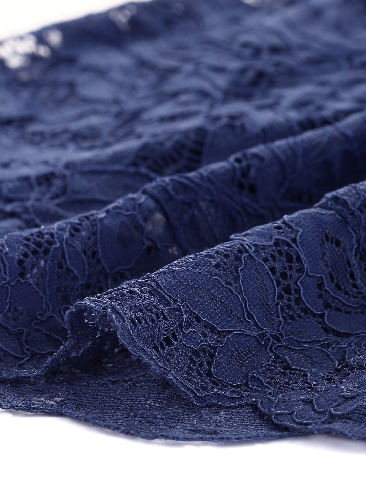 DARING DIVA 3/4 Sleeve Sheer Floral Lace Shrug Top 2XL Navy