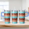 thumbnail image 2 of 20oz Insulated Tumbler with Lids and Straws, Bohemian Stainless Steel Travel Coffee Cup, Double Wall Vacuum Leakproof Boho Style, 2 of 5