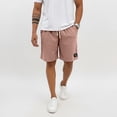 thumbnail image 4 of Men's Organic Stretch Corduroy Shorts Elastic Waist Drawstring Casual Summer Beach Lounge Shorts with Pockets Red 5XL, 4 of 6