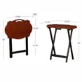 thumbnail image 3 of Contemporary Home Living 5-Piece Wooden Folding Tray Table Set - 26.25" - Brown and Black, 3 of 9