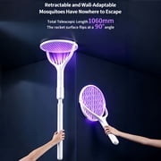 FIIOEOY Rotating Head Electric Fly Swatter Racket 3500V Rechargeable Bug Zapper Racket Bug Zapper Indoor Fly Zapper Mosquito Zapper Flies Killer for Indoors, with a Telescopic Extension
