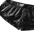 thumbnail image 6 of TiaoBug Women's Shiny Metallic Rave Booty Shorts Liquid Wet Look Bottoms Hot Pants Festival Costume Black S, 6 of 7