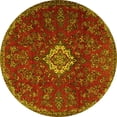 thumbnail image 1 of Ahgly Company Machine Washable Indoor Round Persian Yellow Traditional Area Rugs, 6' Round, 1 of 4