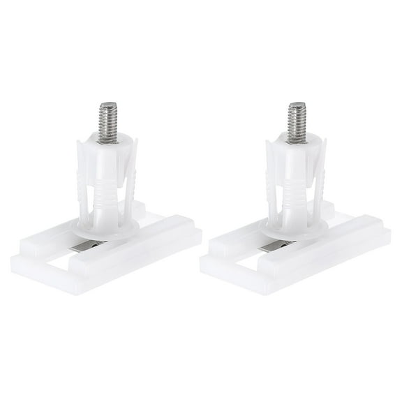 2Pcs Toilet Seat Cover Hinge, 50mm Blind Hole Rectangular Bolts with Nuts Washers Toilet Seat Top Cover Lid Seat Fixings, White
