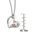 thumbnail image 2 of Primal Gold 10 Karat White Gold Survivor Clear and Pink Swarovski Topaz Heart of Strength Necklace, 2 of 4
