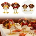 thumbnail image 4 of Thanksgiving Turkey Desktop Ornament - Soft Polyester Festive Decor for Home Centerpiece & Tabletops,7.87inch,3pc, 4 of 6