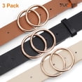 thumbnail image 6 of SUOSDEY Belt for Women Leather Waist Belt for Jeans Dress Pants with Double Ring 3 Pack, 6 of 7