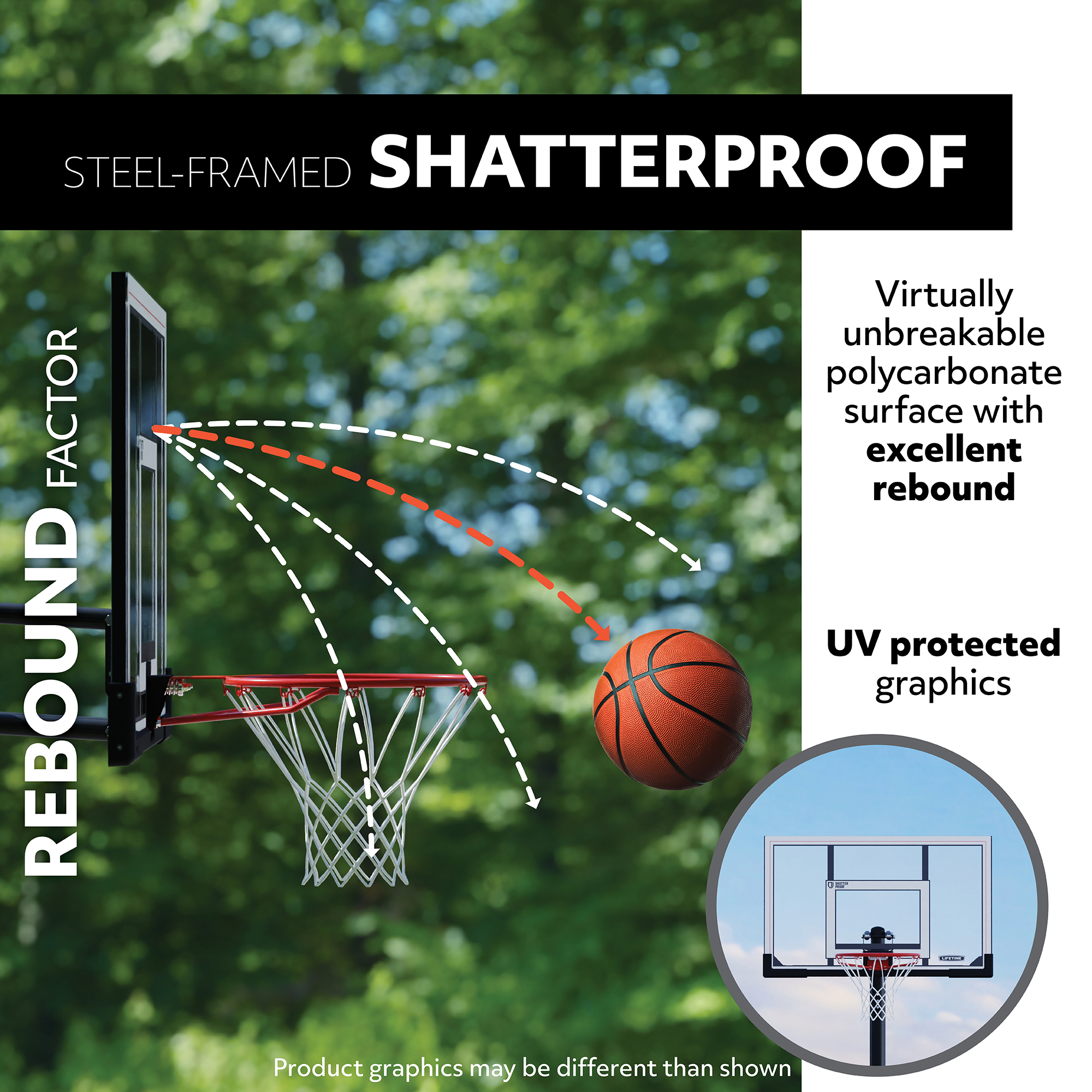 Lifetime Adjustable Inground Basketball Hoop, 50 inch Polycarbonate (71799) - image 3 of 10