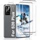 thumbnail image 1 of wonima11 (2+2 Pack) Screen Protector For Galaxy S22 Ultra With Camera Lens Protector, HD 99.99% Transparency, 9H Hardness, Support Fingerprint Unlock, Easy Installation, 6.8 Inch, 1 of 1